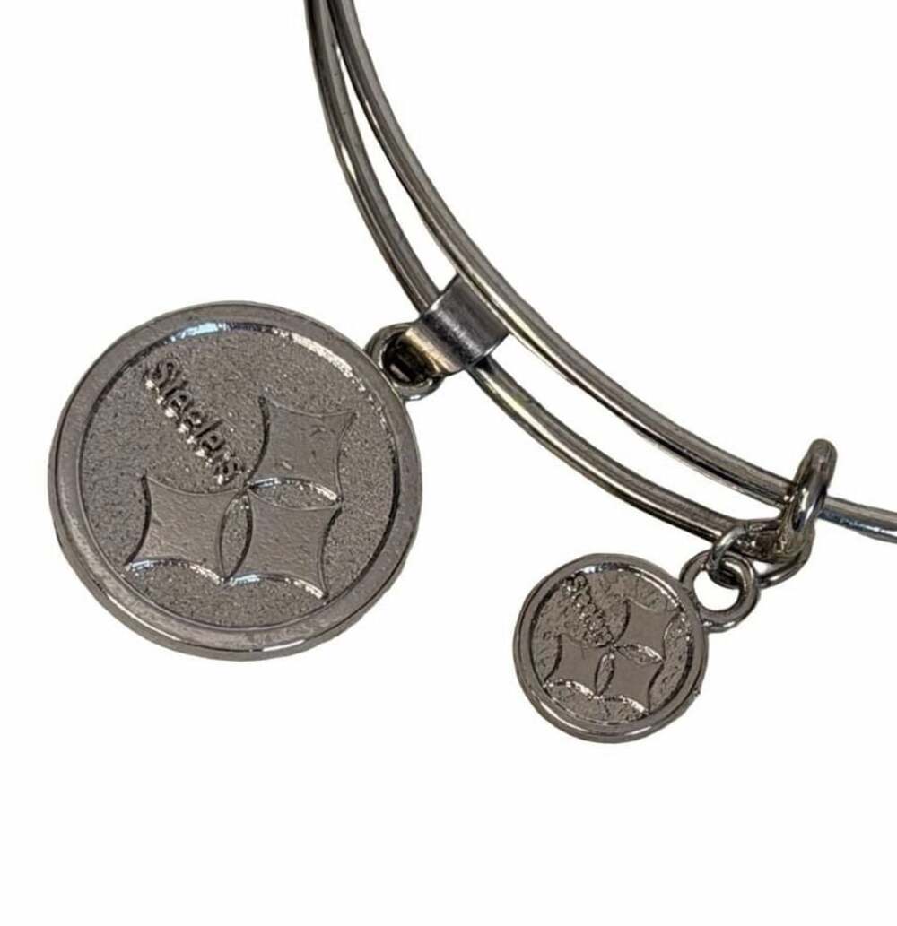 Alex and Ani Pittsburgh Steelers NFL Silver Tone Expandable Bangle Bracelet